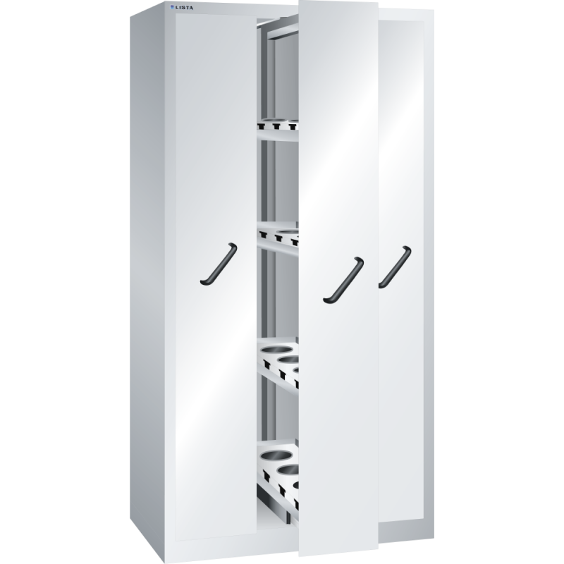 Armoire à 3 extensions verticales avec 4 étagères amovibles H 195 x L 100 x P 69,5 cm gris RAL 7035