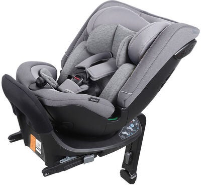 Beemoo Rotate i-Size Vendbar Bilstol inkl. Ventilerende Sittepute, Mineral Grey/Grey