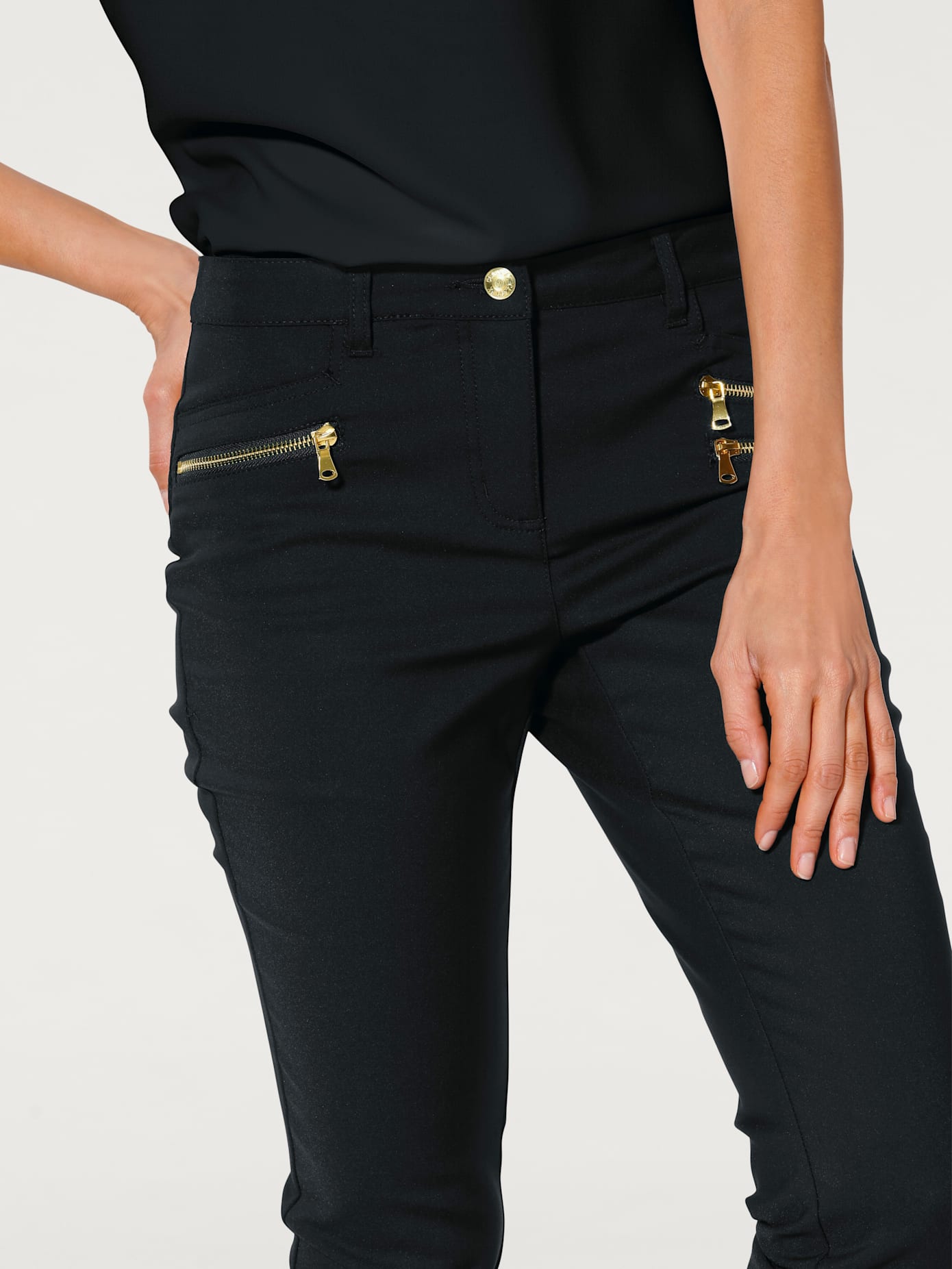 Pantalon effet ventre plat extensible