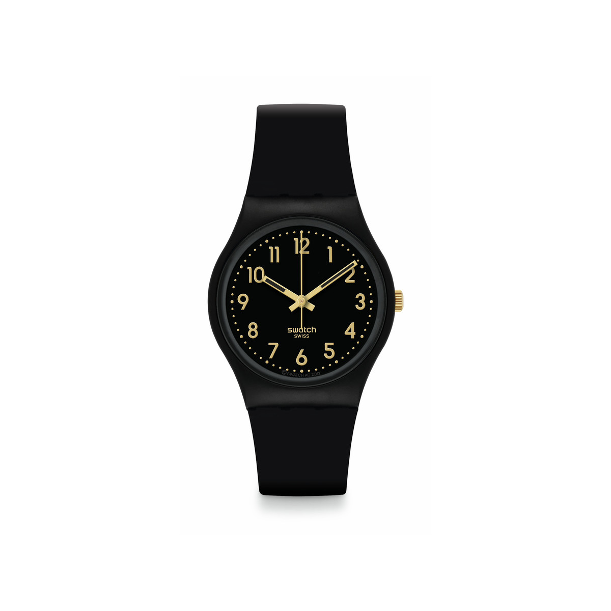 Montre SWATCH Gent biosourced Golden tac homme bracelet matériau biosourcé noir
