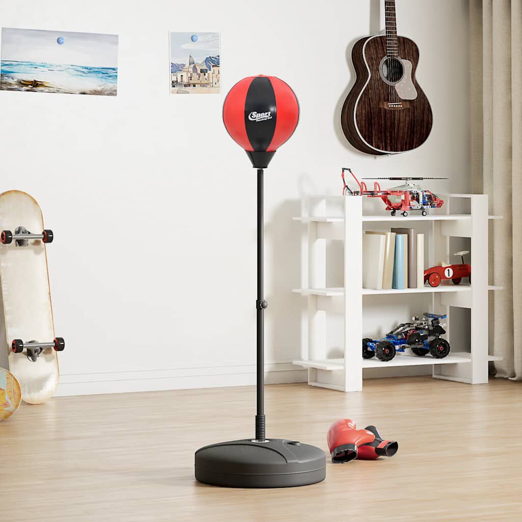 vidaXL Boksbal met handschoenen en pomp, verstelbaar 81-122 cm