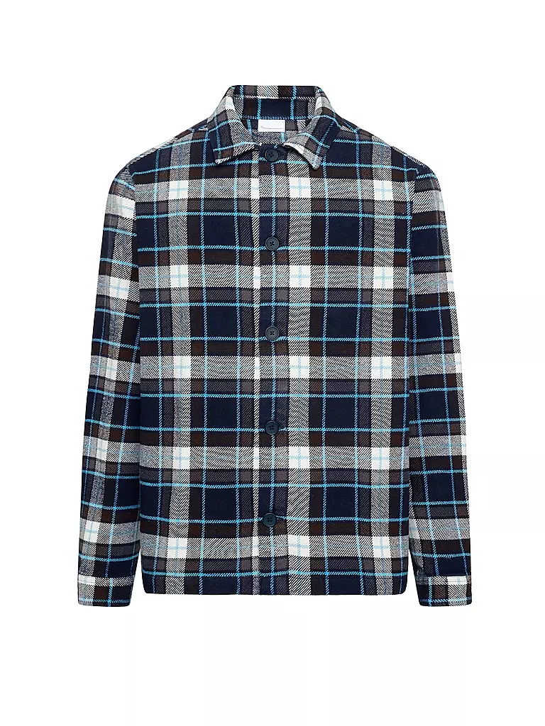 KNOWLEDGE COTTON APPAREL Flanell Overshirt Regular Fit blau