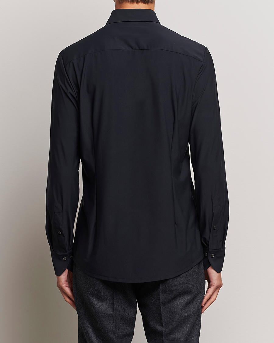 Stenströms Slimline Cut Away 4-Way Stretch Shirt Black