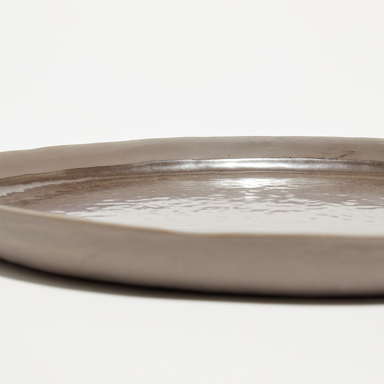 Pomax 2 Assiettes en Grès Porcelino Stellar bronze - D.33 cm