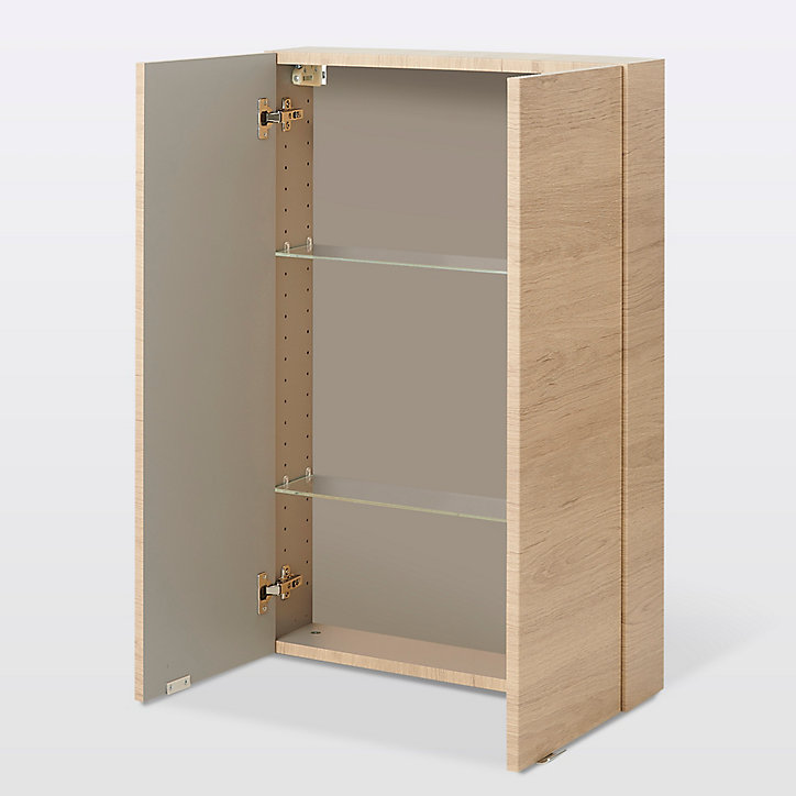 Armoire de salle de bains faible profondeur GoodHome Imandra bois chêne L.60 x H.90 x P.15 cm