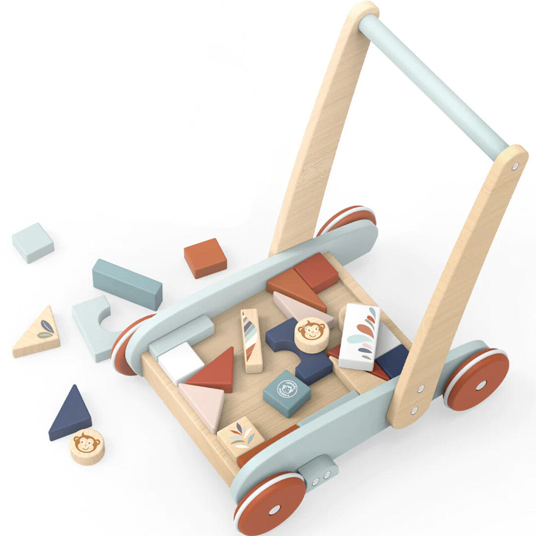 Speedy monkey loopwagen met blokken - 27st