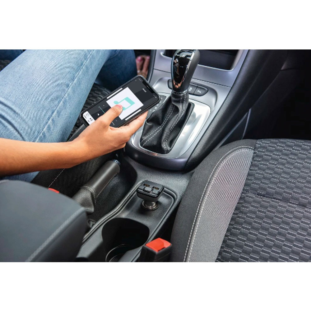 (2.4A) Auto FM Dual USB Audio Transmitter mit Bluetooth Funktion (00014164) - Schwarz