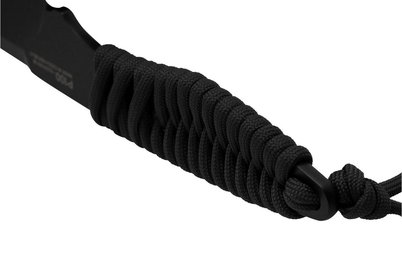 ANV Knives P100 Sleipner Cerakote, Grey Paracord, P100-038, Black Kydex Sheath, nekmes