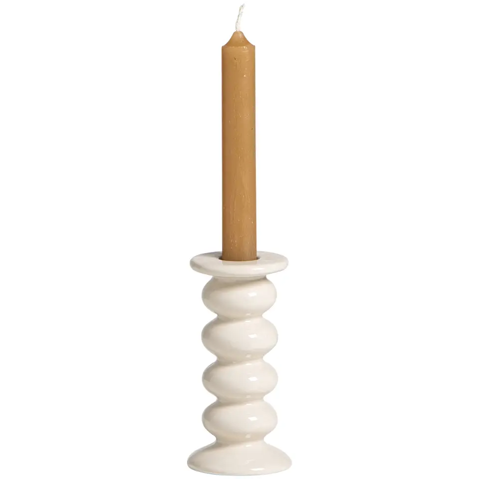 Kandelaar Bobble - off-white -13xØ6,2 cm