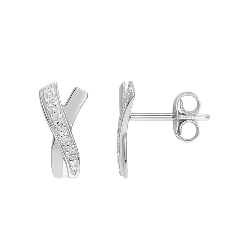Boucles d'oreilles Femme - Or 18 Carats - Diamant 0,01 Carats