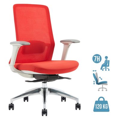 Fauteuil de bureau POLAR - accoudoirs réglables - appuie-tête en option - rouge