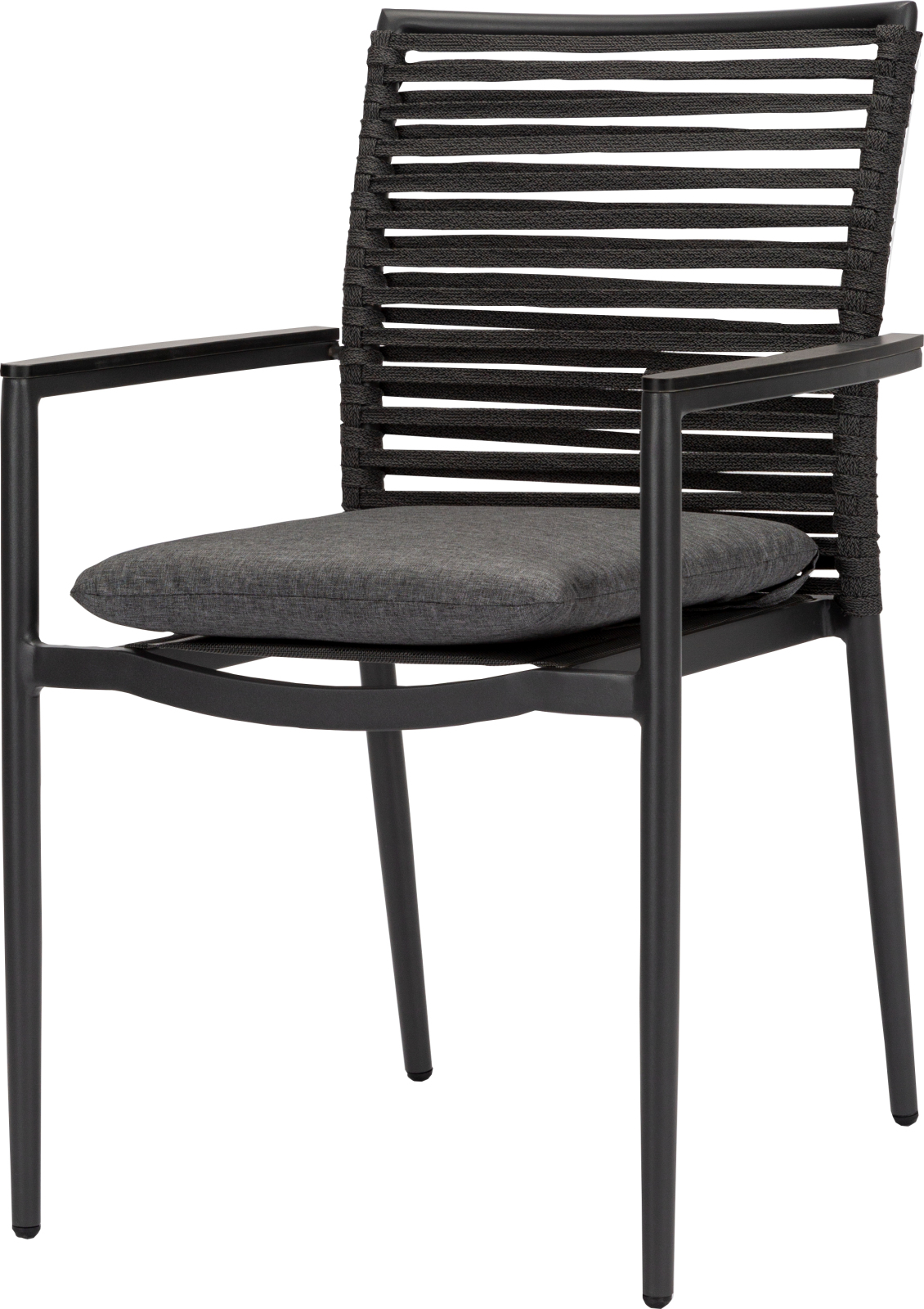 4-teiliges Gartenstuhl-Set - anthrazit - stapelbar - 61x86 cm
