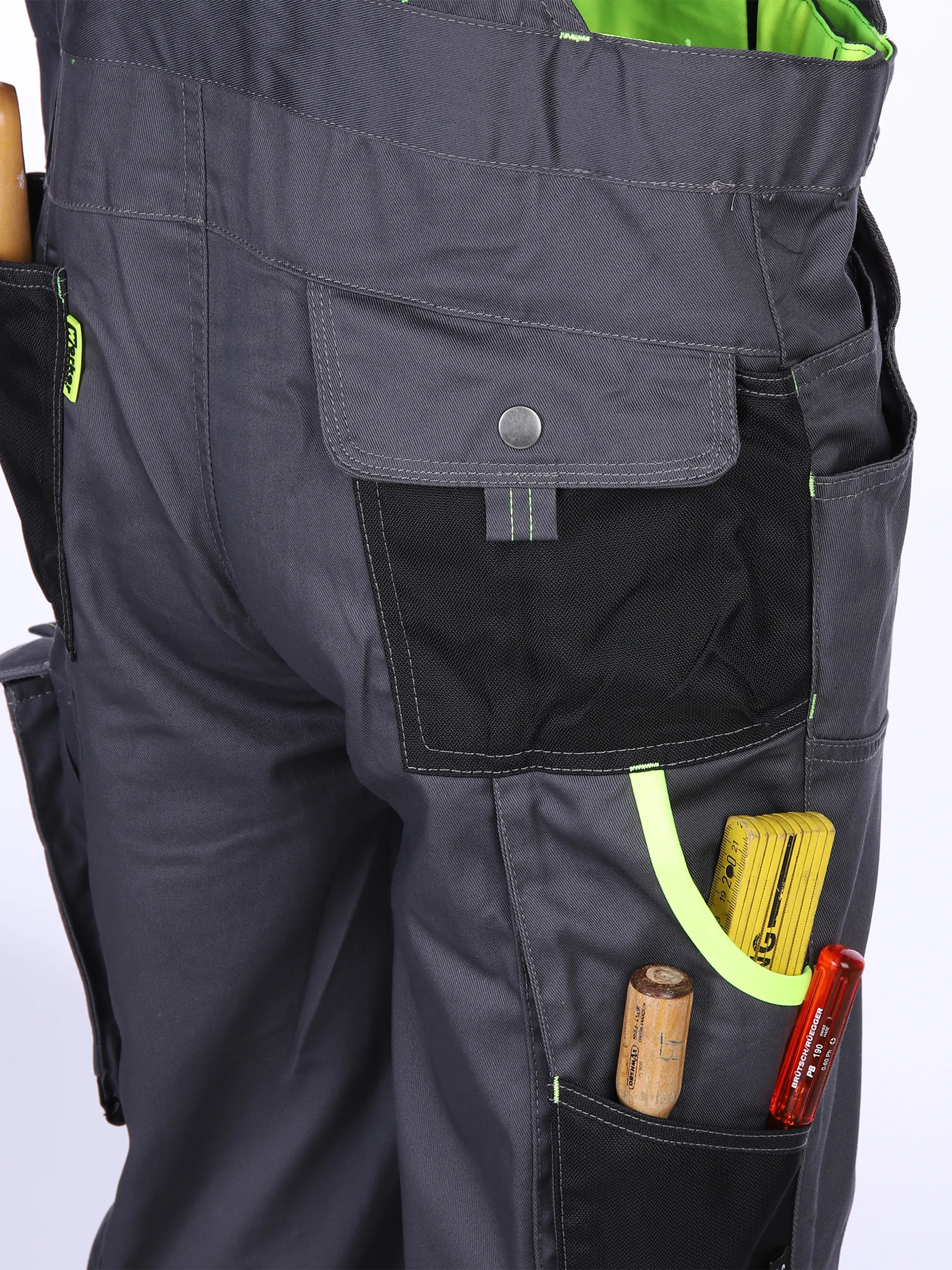 Herren Latz-Arbeitshose mit Neondetails