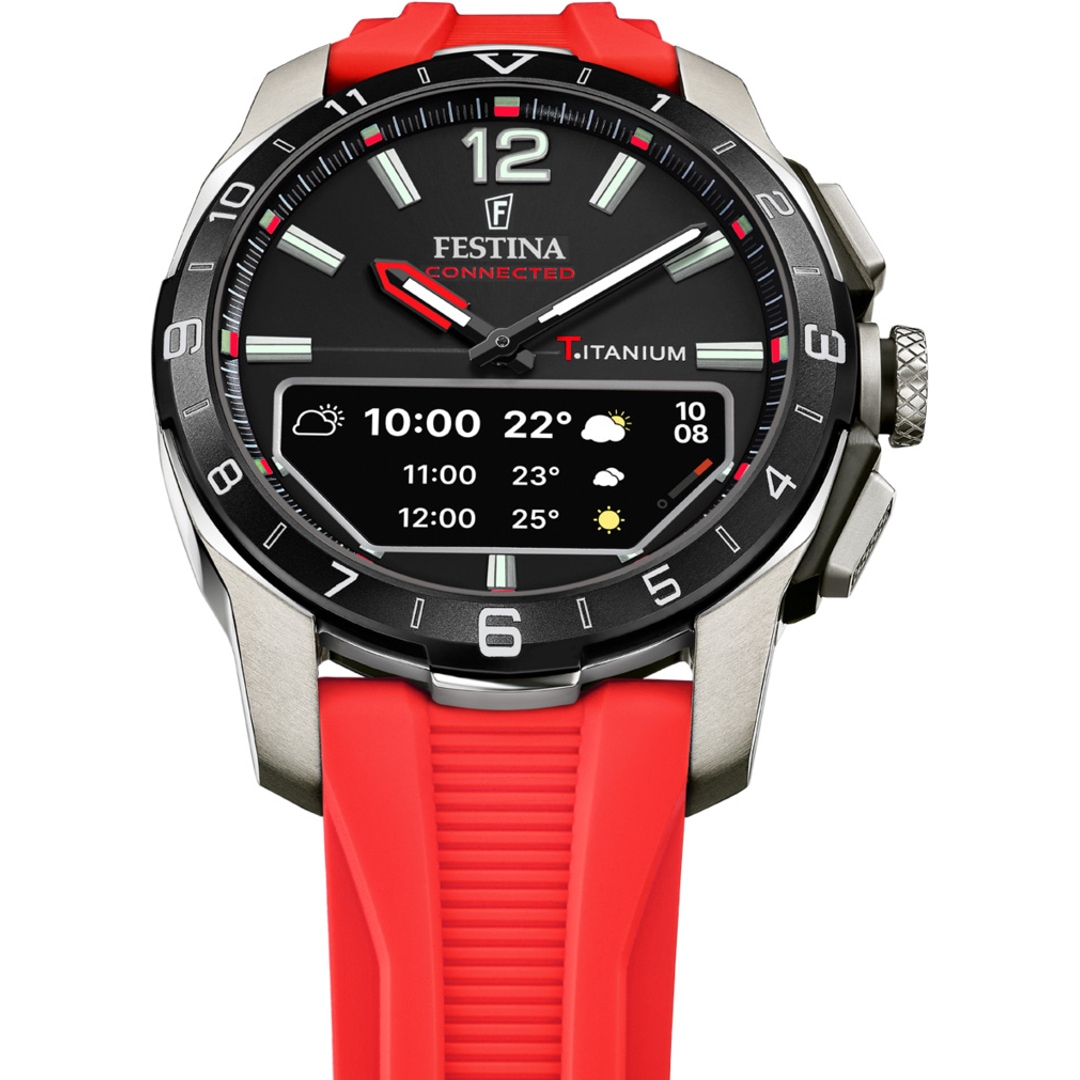 Festina Connected D Titan Schwarz / Rot Ø 44 mm