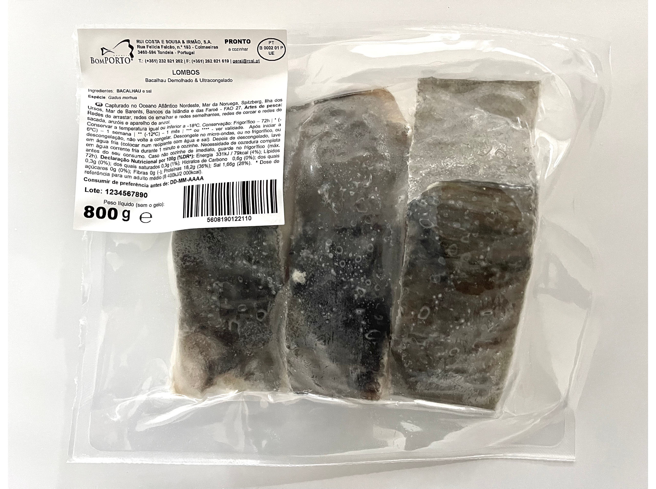 BACALHAU DEMOLHADO BOMPORTO LOMBOS 800G