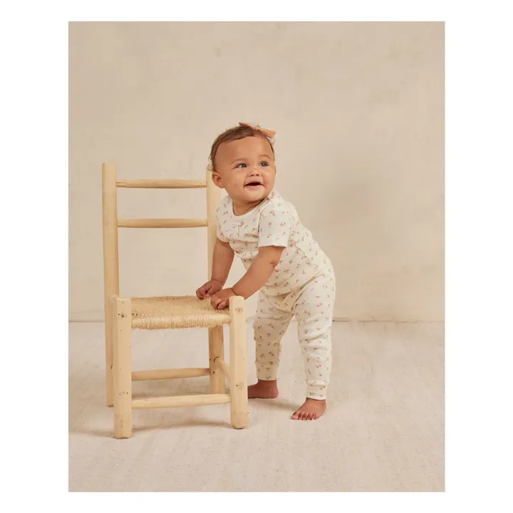 Quincy Mae T-Shirt et Legging Fleuri | Ecru