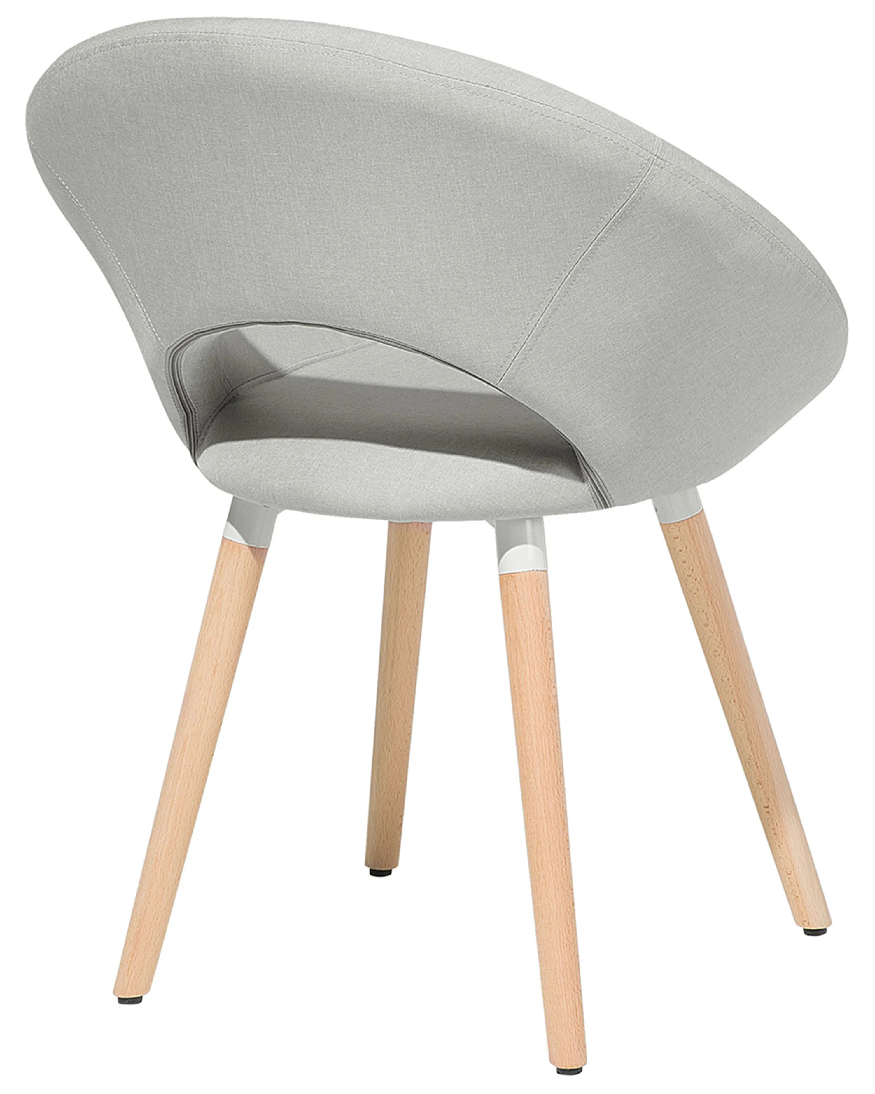 Set van 2 eetkamerstoelen ROSLYN Stof Lichtgrijs