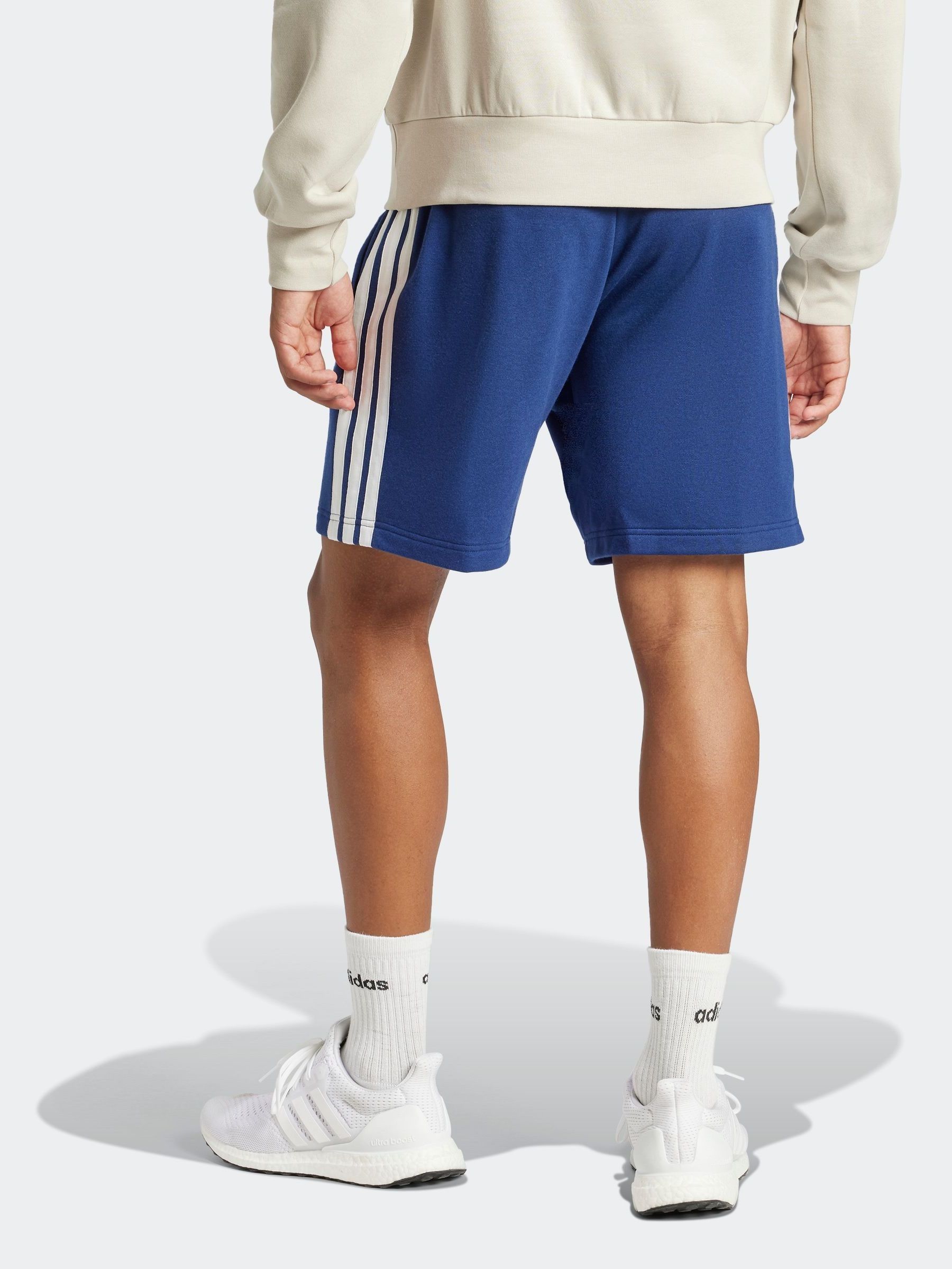 Blauw - adidas Essential 3-Stripes French Terry Shorts