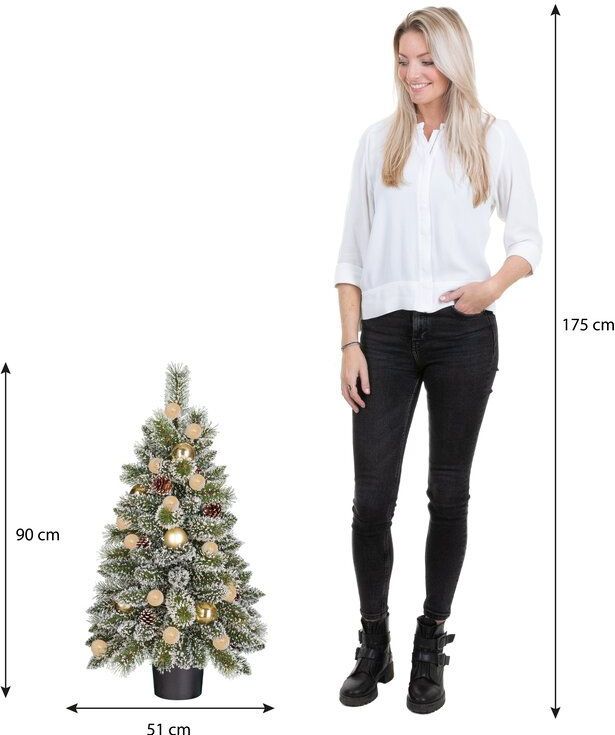 Black Box Trees - Kaprun - Kunstkerstboom - Groen - 90 cm - Met LED-lampjes