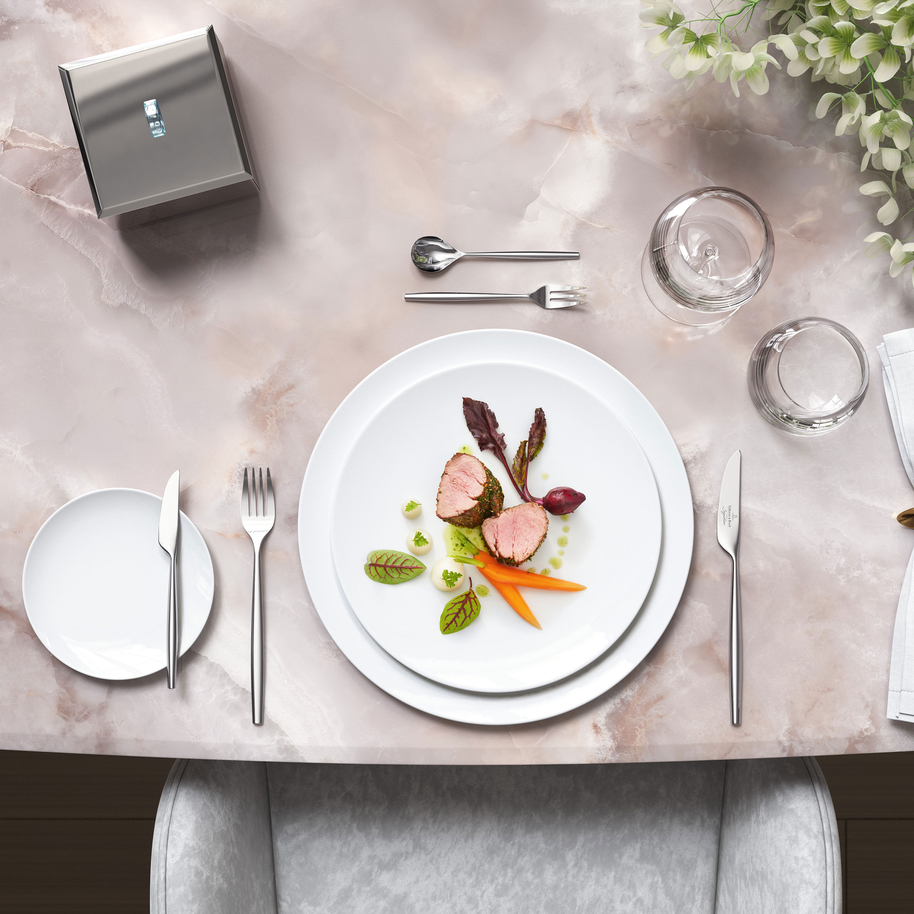 MetroChic Bread plate White, 6.3'', Premium Bone Porcelain