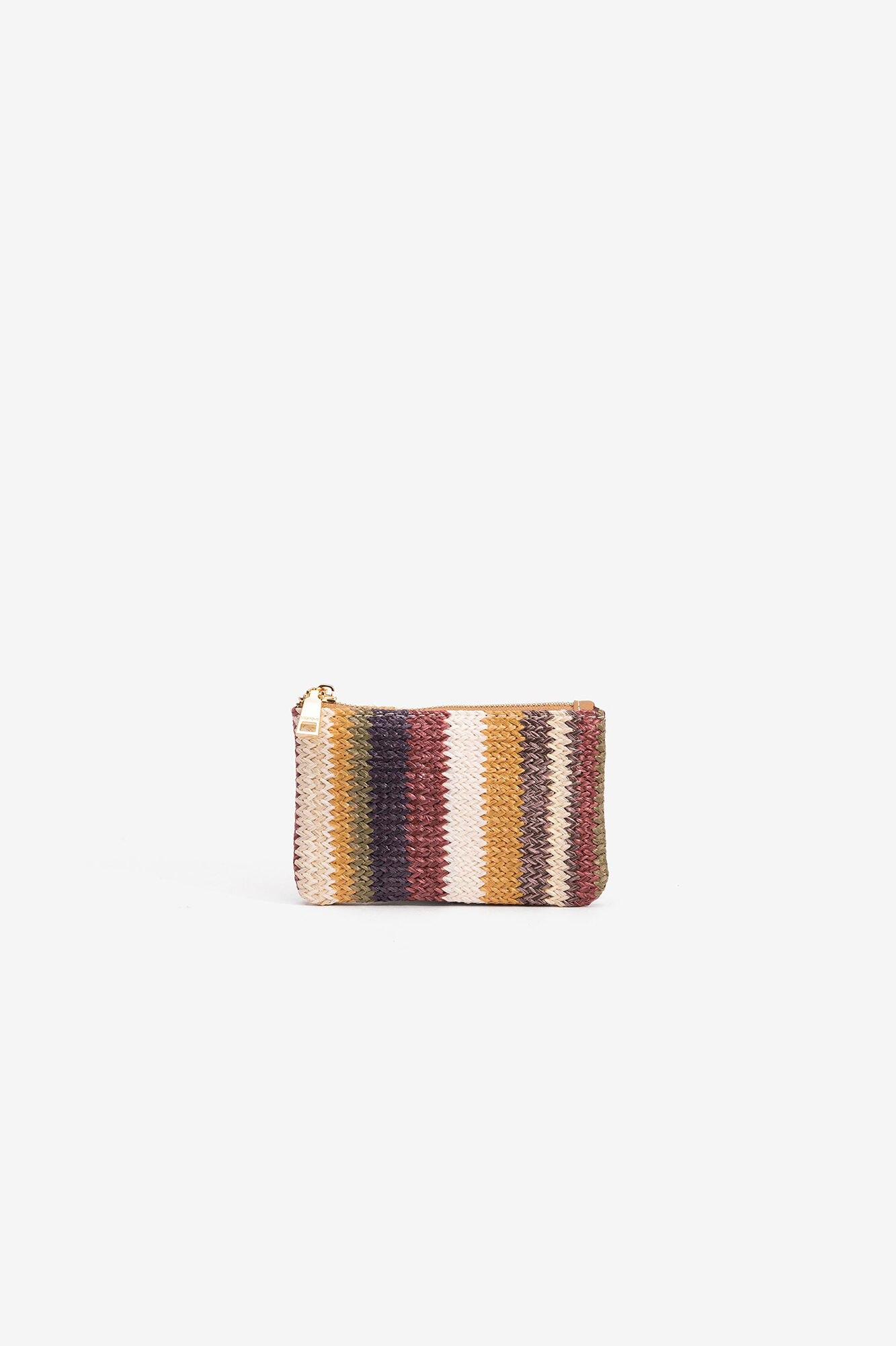 Bolso com efeito de palha multicolorida - Amarelo