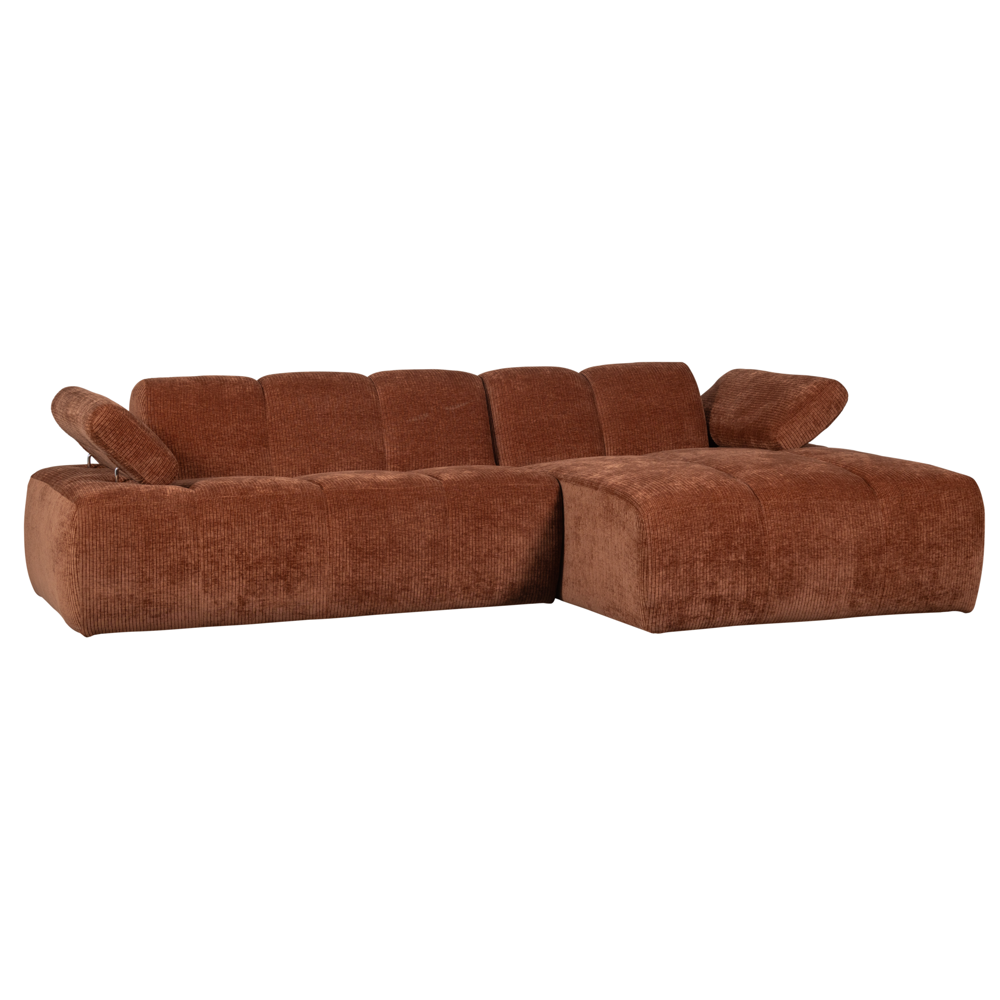 Chaise Longue Mojo Mojo Chaise Longue Rechts - Geweven Ribstof - Roestbruin