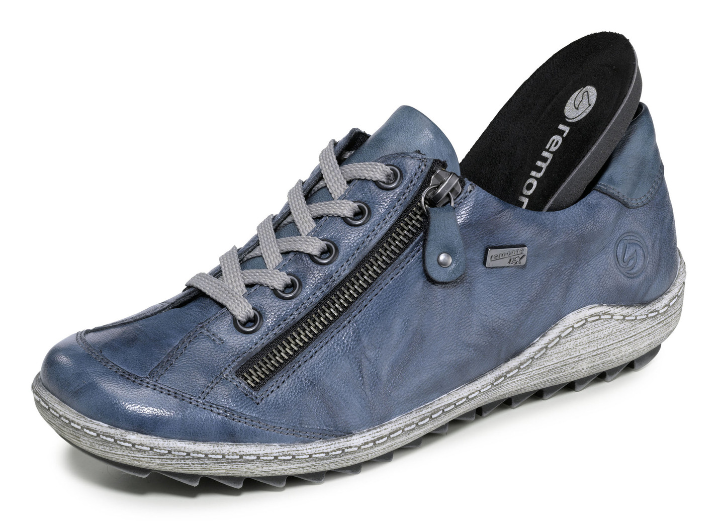 Remonte Schnür-Sneaker mit zartem Schimmer oder Knitter-Struktur