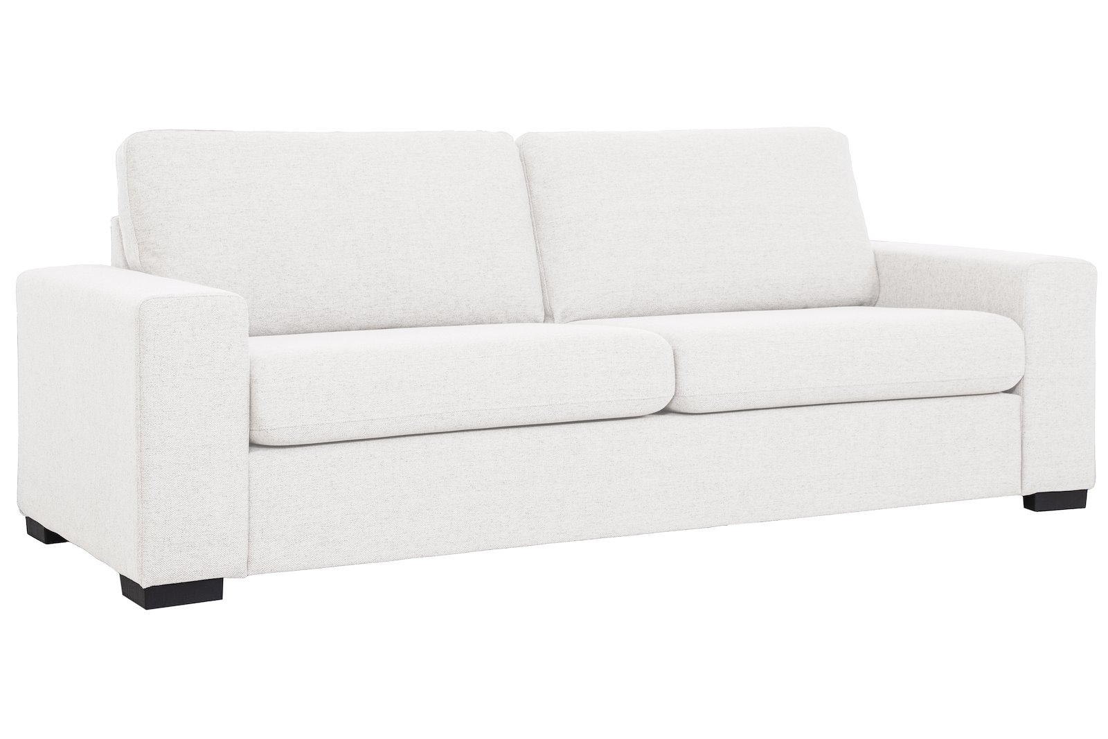 Max 3-seter sofa Tekstil Neve 02 offwhite med sorte ben