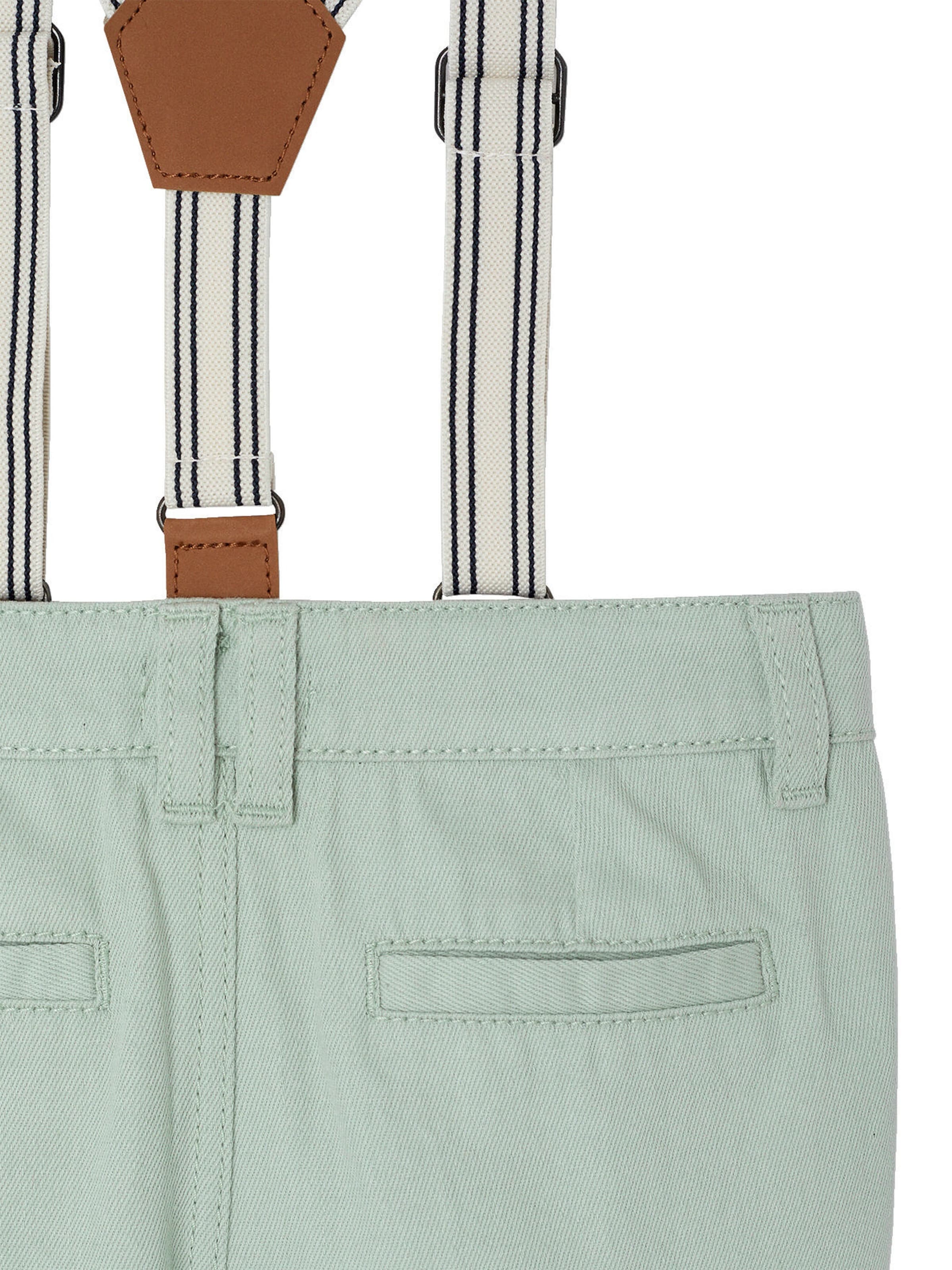 Vertbaudet Baby Hose mit abnehmbaren Trägern, Bundweite verstellbar salbeigrün