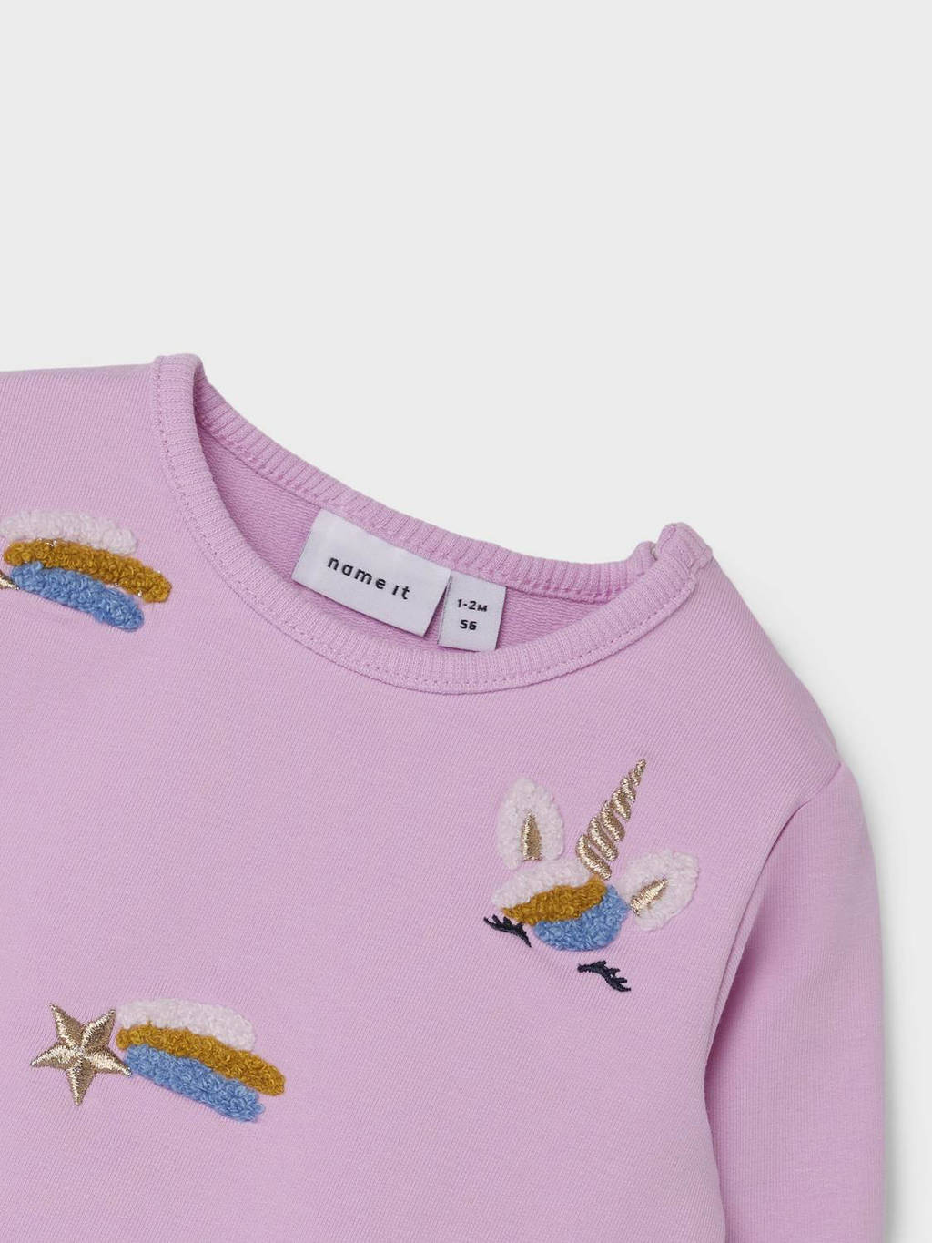 NAME IT baby sweater NBFLIGA met all over print roze
