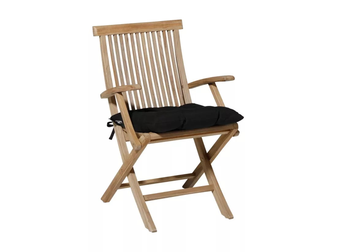 Coussin de siège Panama 46x46 cm Noir