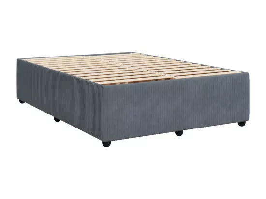 Sommier à lattes de lit et matelas Gris foncé 140x190cm Velours