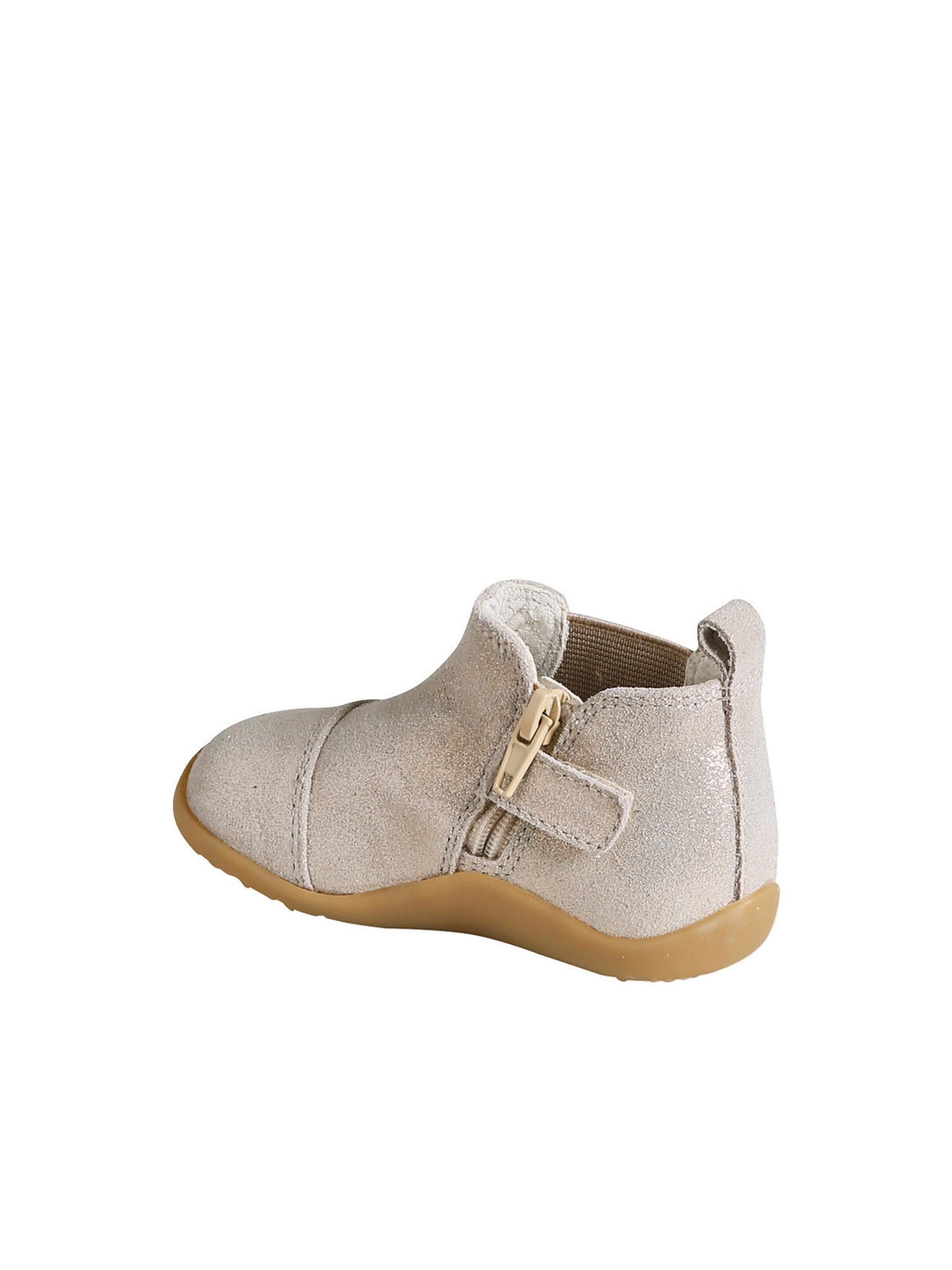 Vertbaudet Baby Leder-Boots mit Reißverschluss und Glitzereffekt gold