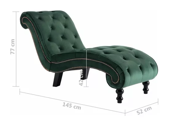 Chaise longue Velours Vert