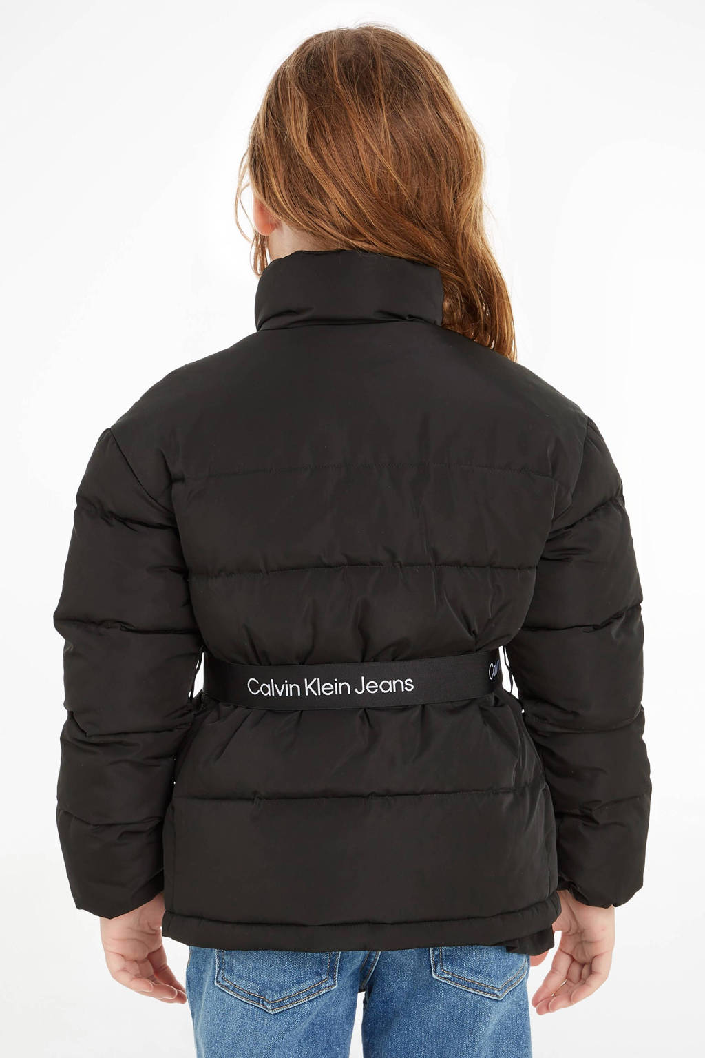 Calvin Klein gewatteerde winterjas van polyester zwart