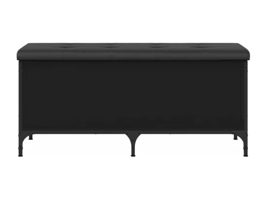 Banc de rangement noir 102x42x45 cm bois d'ingénierie