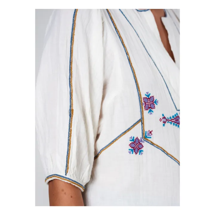 M.A.B.E. Blouse Brodée Vivien  | Ecru