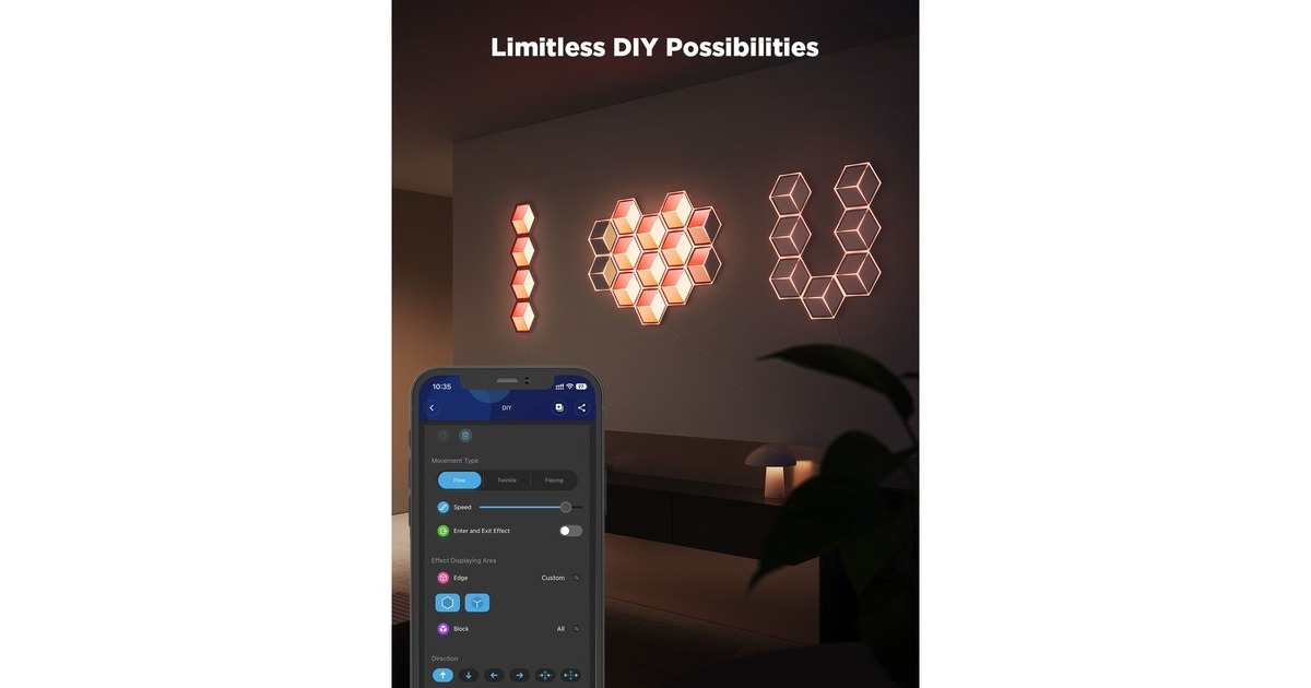 GoveeGlide Hexagon Ultra Expansion Pack - 1-pack sfeerverlichting  (2,4GHz wifi, Bluetooth)