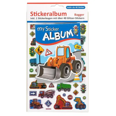 Idena Stickeralbum Bagger inkl 40 Sticker