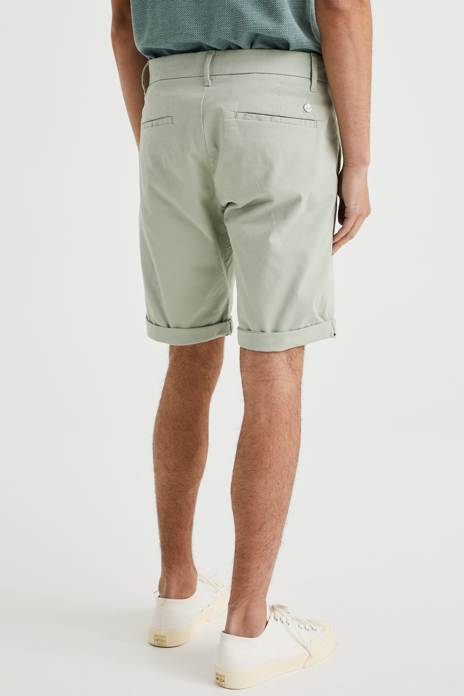 slim fit chinoshort met stretch Fundamentals Mintgroen