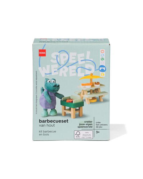 kit barbecue en bois 11 pièces
