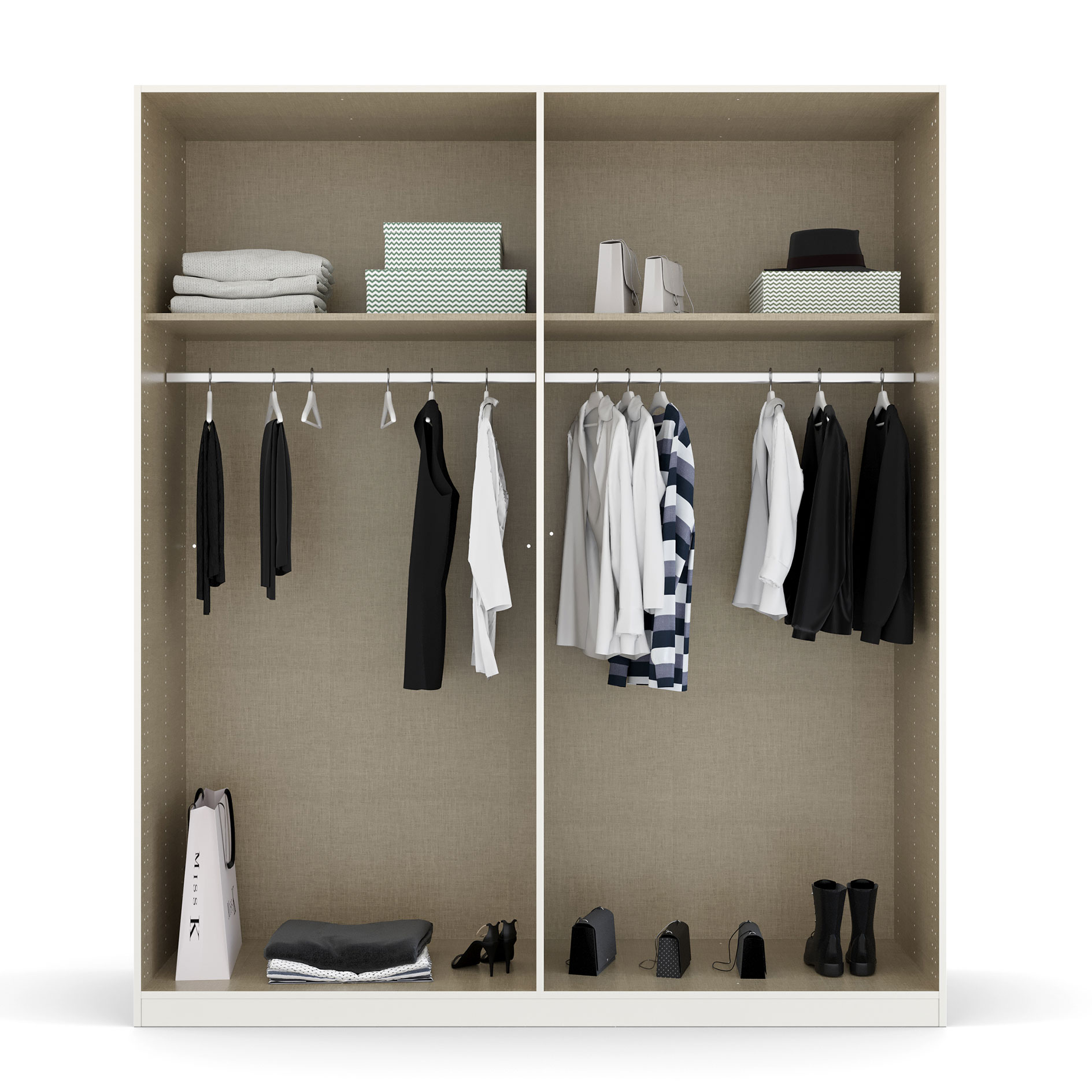 Drehtürenschrank - alpinweiß -181 cm