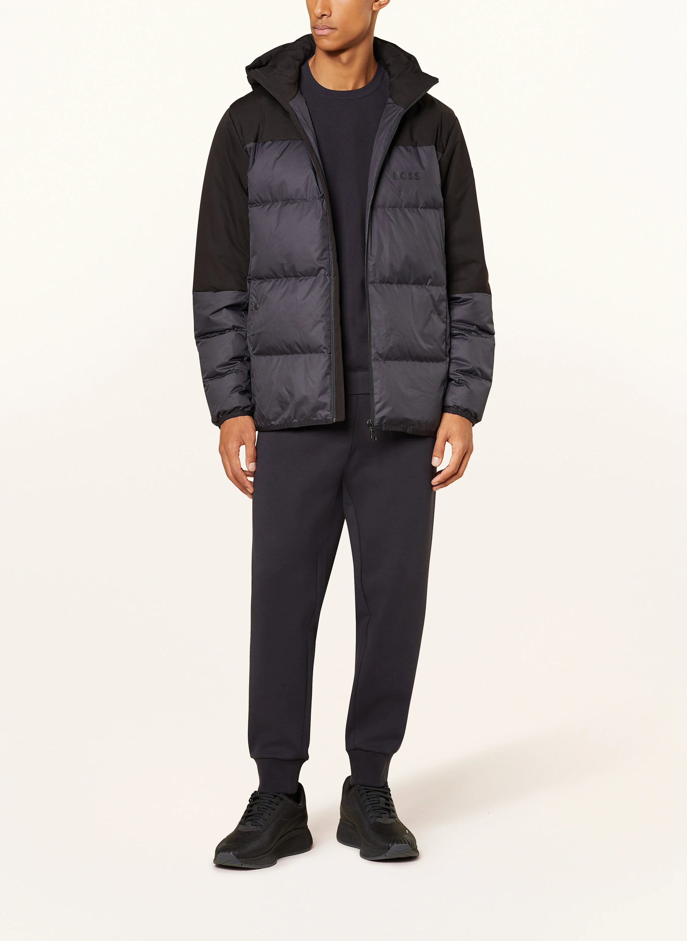 BOSS Lightweight-Daunenjacke HAMAR mit abnehmbarer Kapuze