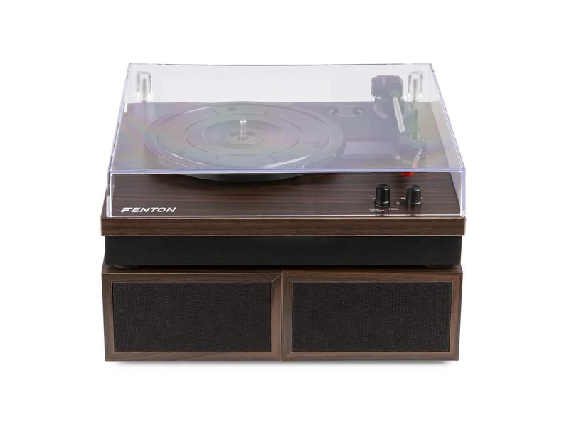 Fenton Plattenspieler RP165D Dunkelbraun HiFi-Plattenspieler mit Riemenantrieb