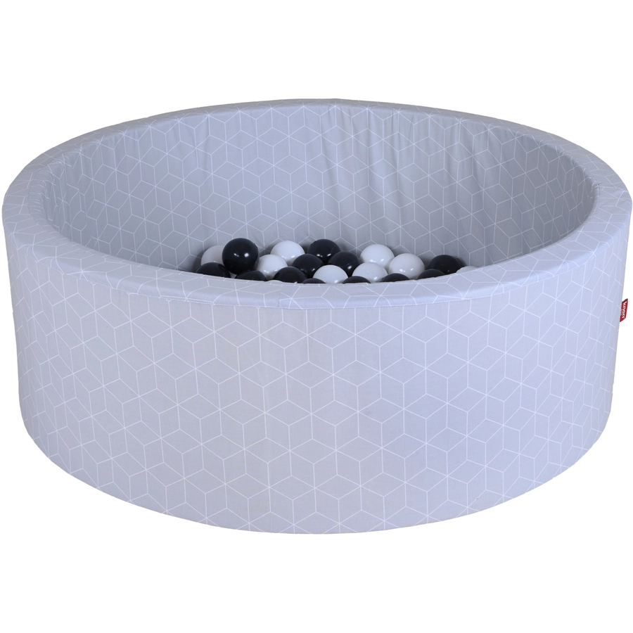 knorr toys® Bällebad soft - Geo cube grey - 100 balls greycreme grau