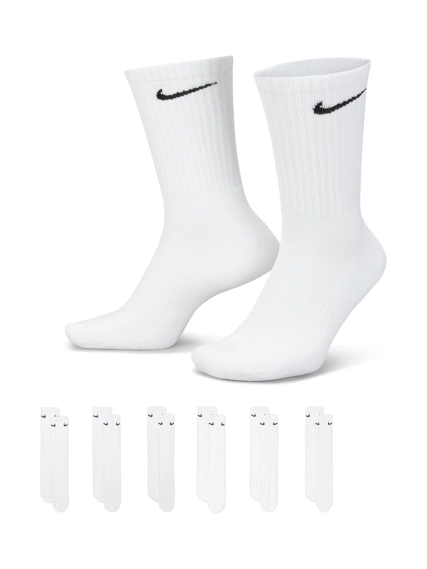 Wit - Ronde hals - Nike - 6 Paar verzachte sokken voor alle dagen