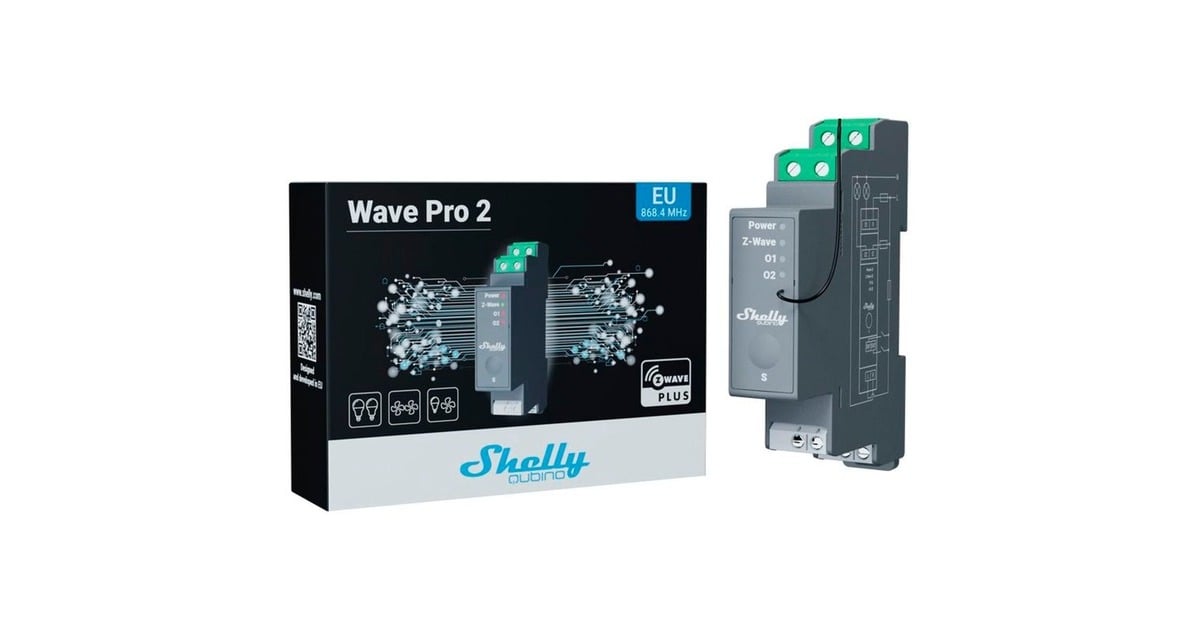 ShellyQubino Wave Pro 2 relais  (Grijs)