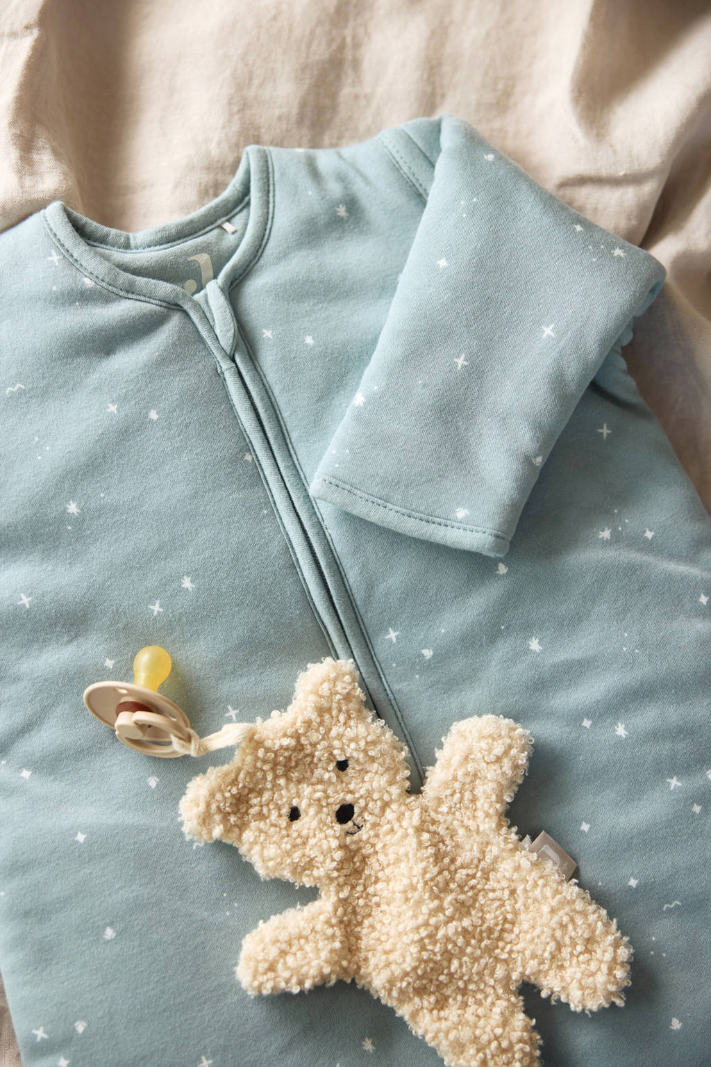 slaapzak met afritsbare mouw Twinkling - Sea Green