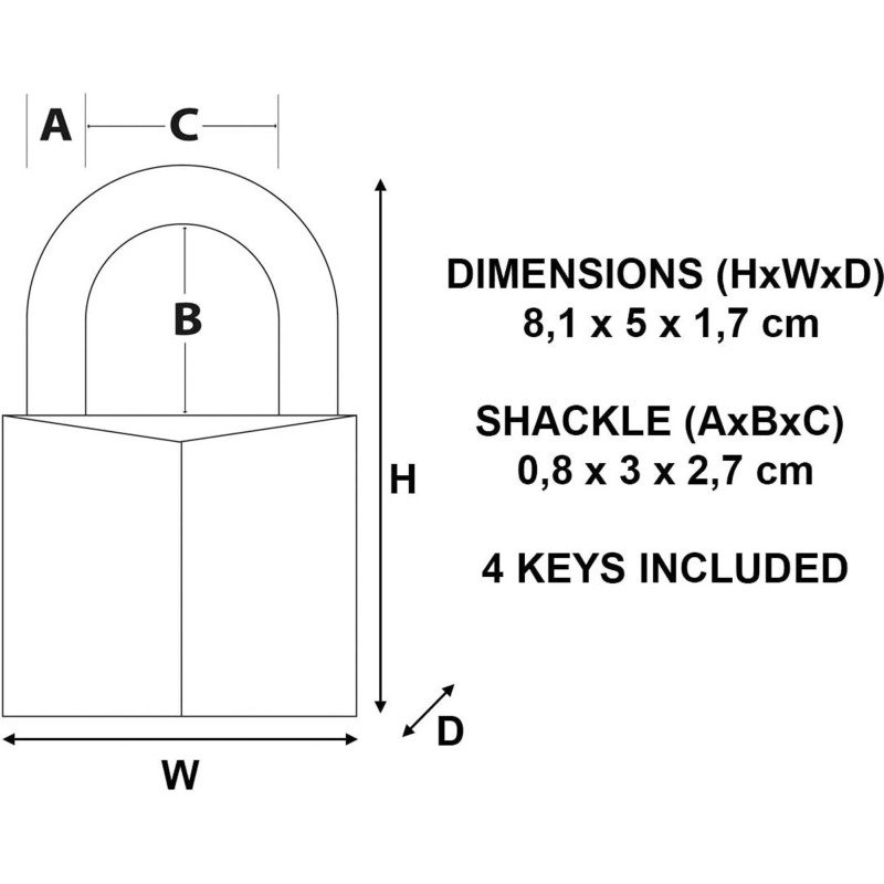 Cadenas à clé en laiton Master Lock - largeur 50 mm