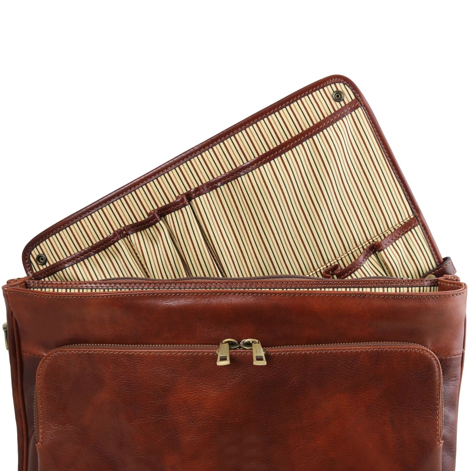 Tuscany Leather – Alessandria - Leather multi compartment TL SMART laptop briefcase – Honing (TL142440)